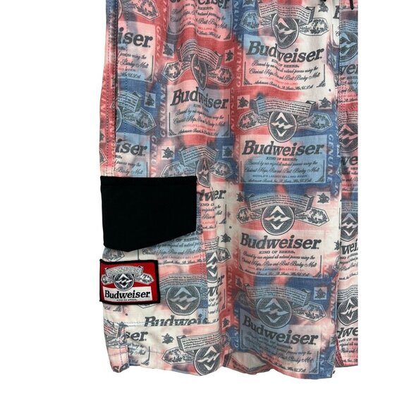 Budweiser Billabong XL Mens Swim Trunks Red/White/Blue with Pocket - Picture 2 of 9